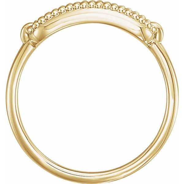 Rectangle Beaded Signet Ring Image 2 Atlanta West Jewelry Douglasville, GA