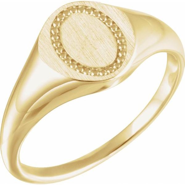 Oval Beaded Signet Ring Arnold's Jewelry and Gifts Logansport, IN