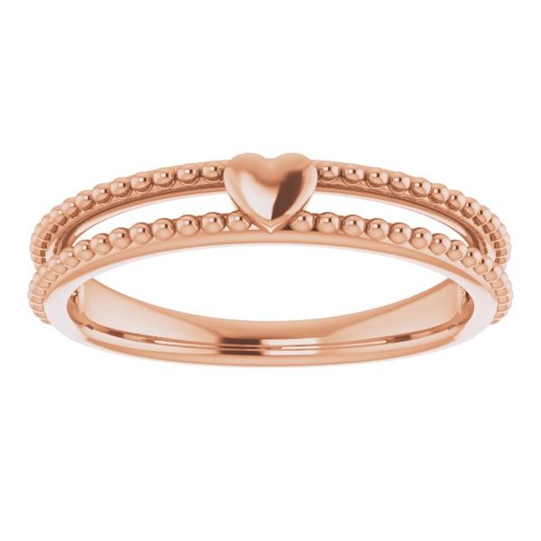 Milgrain Stackable Heart Ring Image 3 Peran & Scannell Jewelers Houston, TX