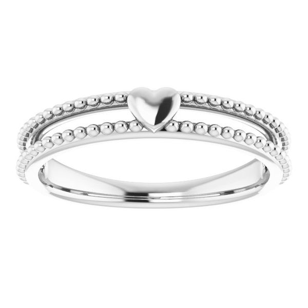 Milgrain Stackable Heart Ring Image 3 John E. Koller Jewelry Designs Owasso, OK