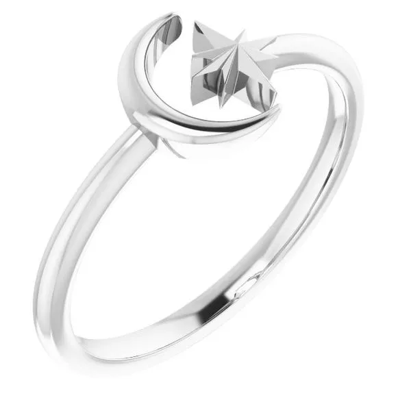302 Crescent Moon & Star Negative Space Ring 51847104P Pickens Jewelers, Inc. Atlanta, GA