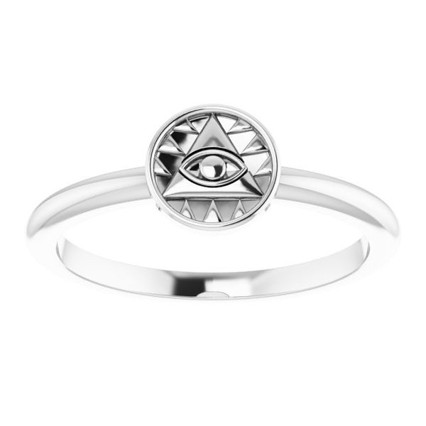 Stackable Eye of Providence Ring Image 3 Scirto's Jewelry Lockport, NY