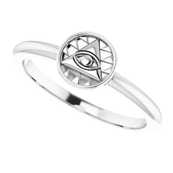 Stackable Eye of Providence Ring Image 5 D&M Jewelers Green Bay, WI