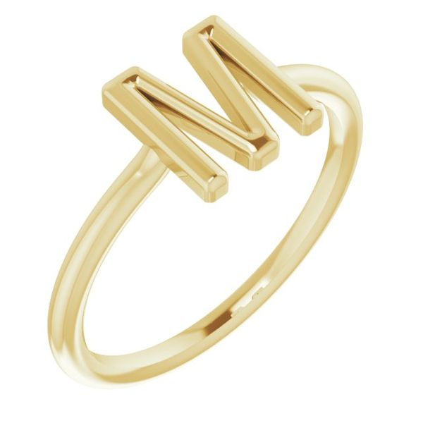 14k Yellow Gold Diamond Initial M Ring SK2112MY | Joy Jewelers
