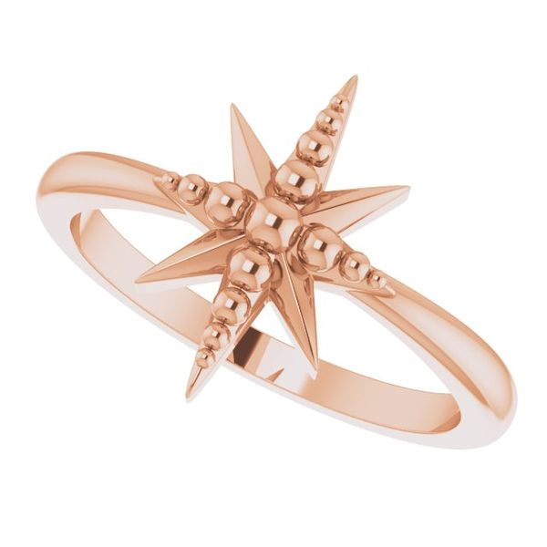 Shop Open Star Ring with Diamonds in 18K Rose Gold Online