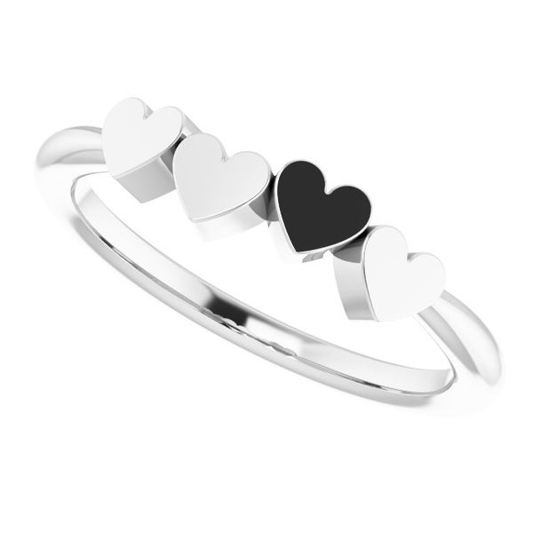 Family Engravable Heart Ring Image 5 Michigan Wholesale Diamonds , 