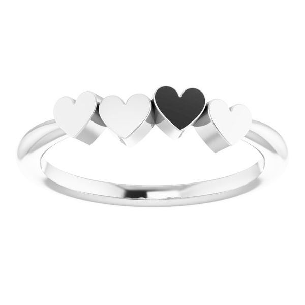 Family Engravable Heart Ring Image 3 Michigan Wholesale Diamonds , 