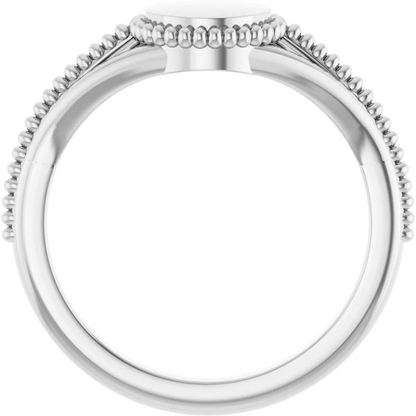 Engravable Beaded Signet Ring Image 2 S.E. Needham Jewelers Logan, UT