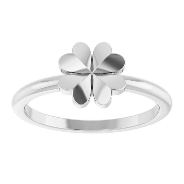 Four-Leaf Clover Stackable Ring Image 3 Pickens Jewelers, Inc. Atlanta, GA