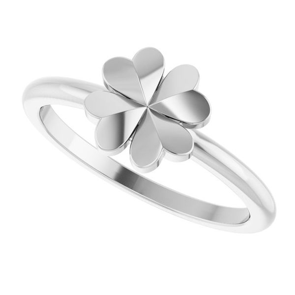 Four-Leaf Clover Stackable Ring Image 5 Pickens Jewelers, Inc. Atlanta, GA