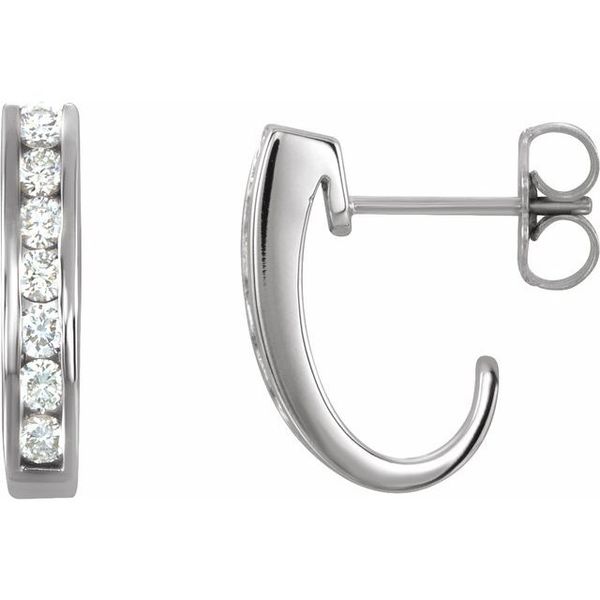 Channel-Set J-Hoop Earrings Biondi Diamond Jewelers Aurora, CO