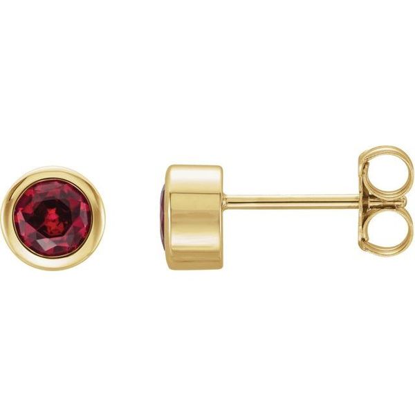 Round Bezel-Set Birthstone Stud Earrings Leslie E. Sandler Fine Jewelry and Gemstones rockville , MD