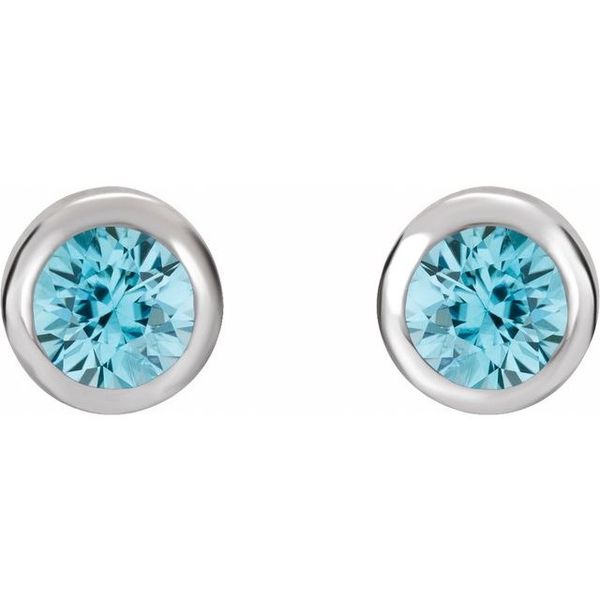 Round Bezel-Set Birthstone Stud Earrings Image 2 Biondi Diamond Jewelers Aurora, CO