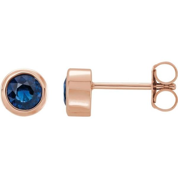 Round Bezel-Set Birthstone Stud Earrings Diny's Jewelers Middleton, WI