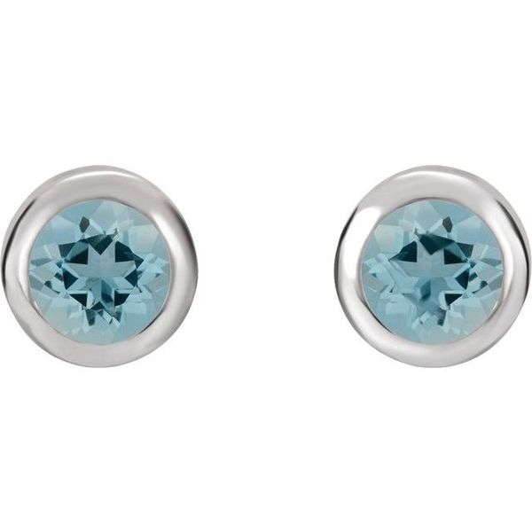 Round Bezel-Set Birthstone Stud Earrings 61086:60067:P | Bauble Patch ...