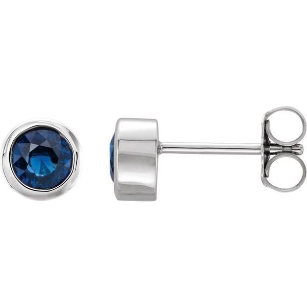 Round Bezel-Set Birthstone Stud Earrings Diny's Jewelers Middleton, WI