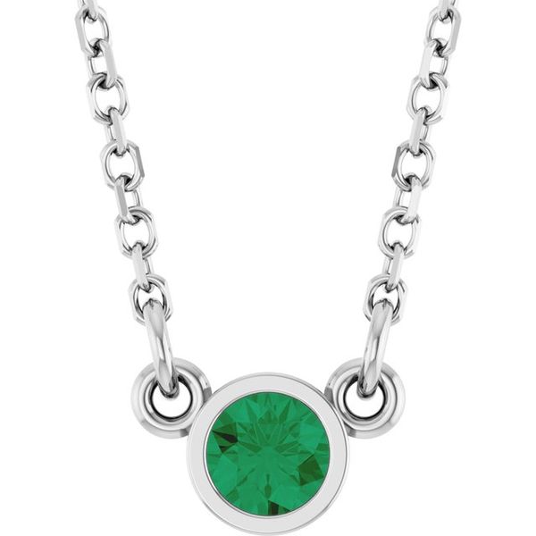 Bezel-Set Solitaire Birthstone Necklace - Main Image
