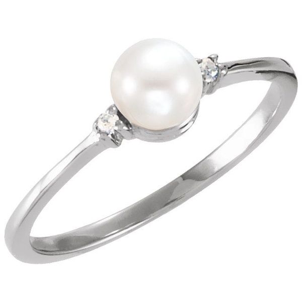 Accented Pearl Ring Linwood Custom Jewelers Linwood, NJ