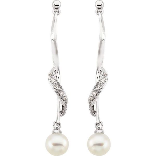 Accented Pearl Earrings Image 2 Don's Jewelry & Design Washington, IA