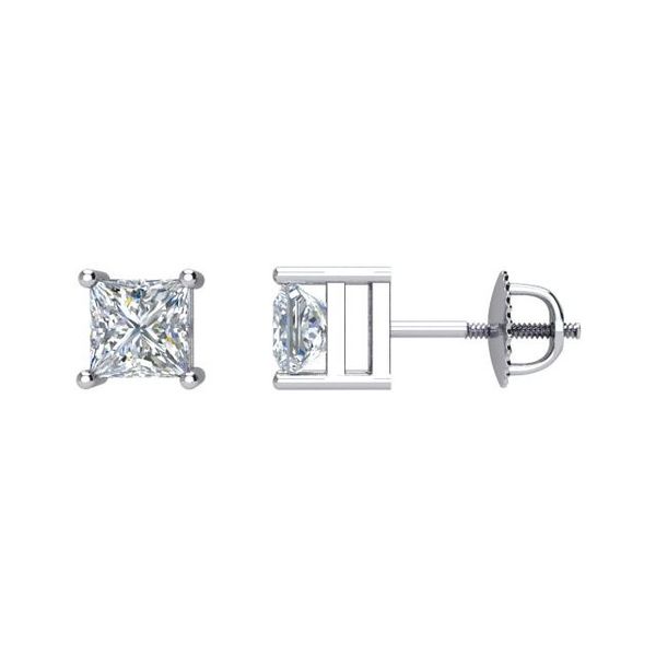 Square 4-Prong Stud Earrings Don's Jewelry & Design Washington, IA