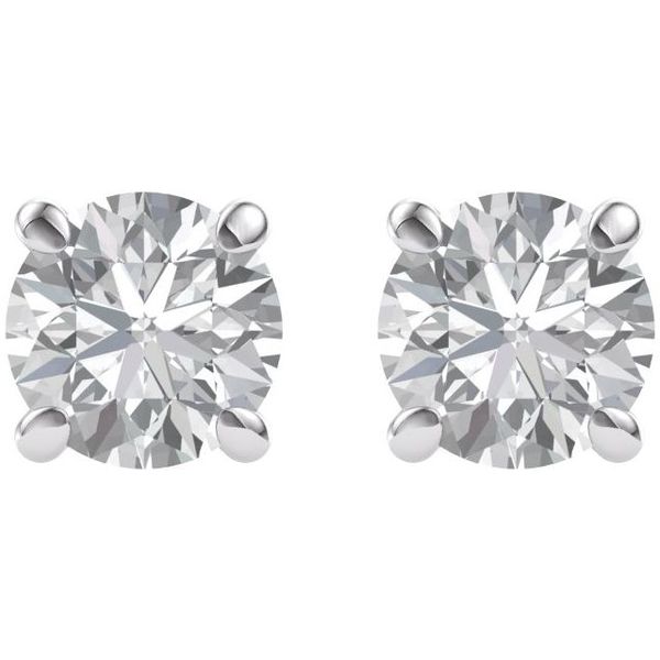 Round 4-Prong Charles & Colvard Moissanite® Stud Earrings Image 2 Diny's Jewelers Middleton, WI