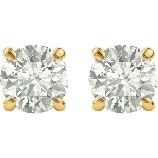 Round 4-Prong Charles & Colvard Moissanite® Stud Earrings Image 2 Spath Jewelers Bartow, FL