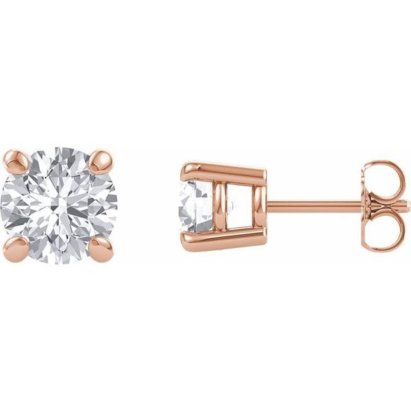 Round 4-Prong Charles & Colvard Moissanite® Stud Earrings Diny's Jewelers Middleton, WI