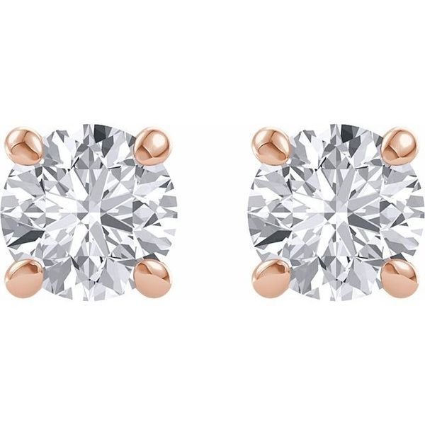 Round 4-Prong Charles & Colvard Moissanite® Stud Earrings Image 2 Scirto's Jewelry Lockport, NY