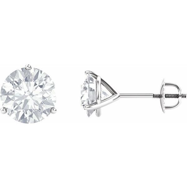 Round 3-Prong Charles & Colvard Moissanite® Stud Earrings Arlene's Fine Jewelry Vidalia, GA