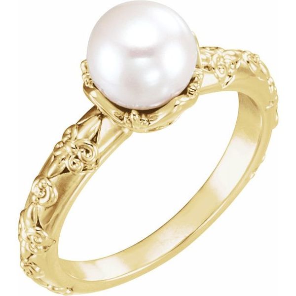 Vintage-Inspired Pearl Ring S.E. Needham Jewelers Logan, UT