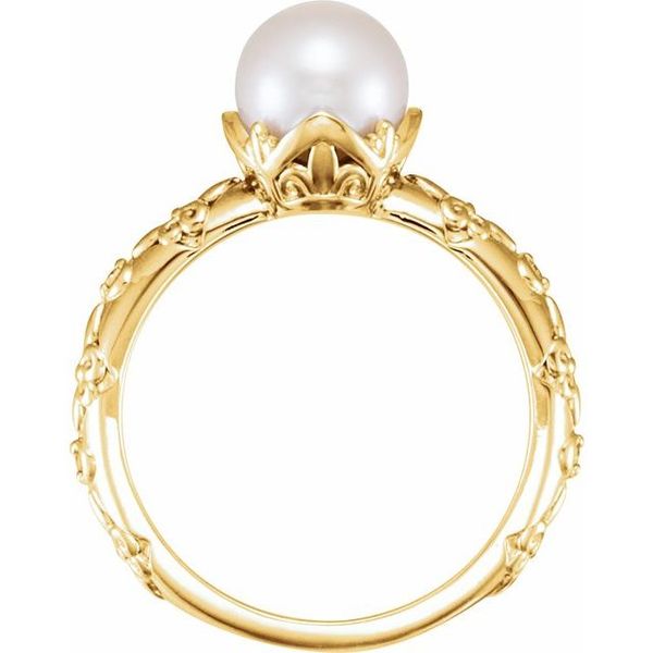 Vintage-Inspired Pearl Ring Image 2 Jewelry Design Lab Piscataway, NJ