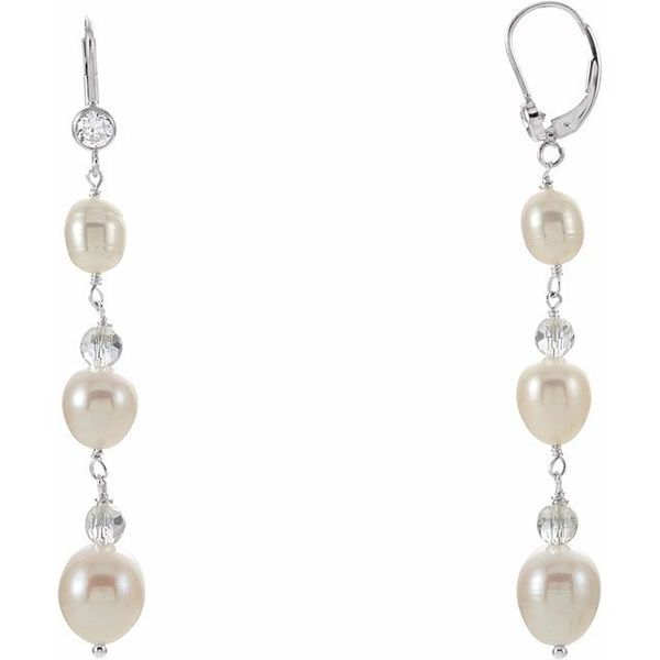 Pearl & Crystal Dangle Earrings G.G. Gems, Inc. Scottsdale, AZ