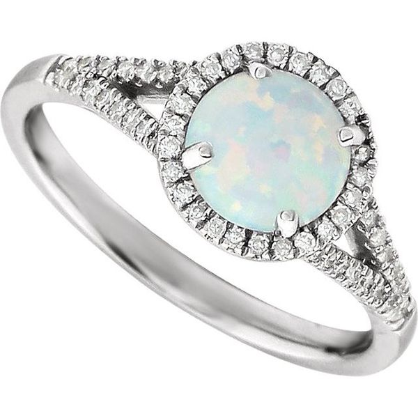 Halo-Style Birthstone Ring Image 5 Rick's Jewelers California, MD