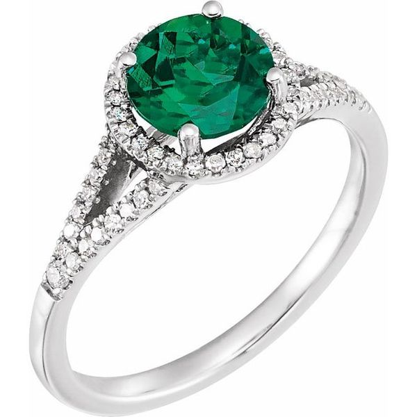 Halo-Style Birthstone Ring Don's Jewelry & Design Washington, IA