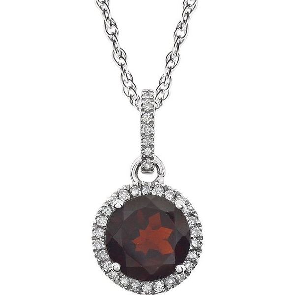 Halo-Style Birthstone Necklace Don's Jewelry & Design Washington, IA