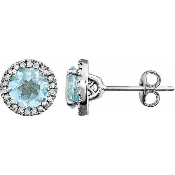 Round 4-Prong Halo-Style Birthstone Earrings Priddy Jewelers Elizabethtown, KY
