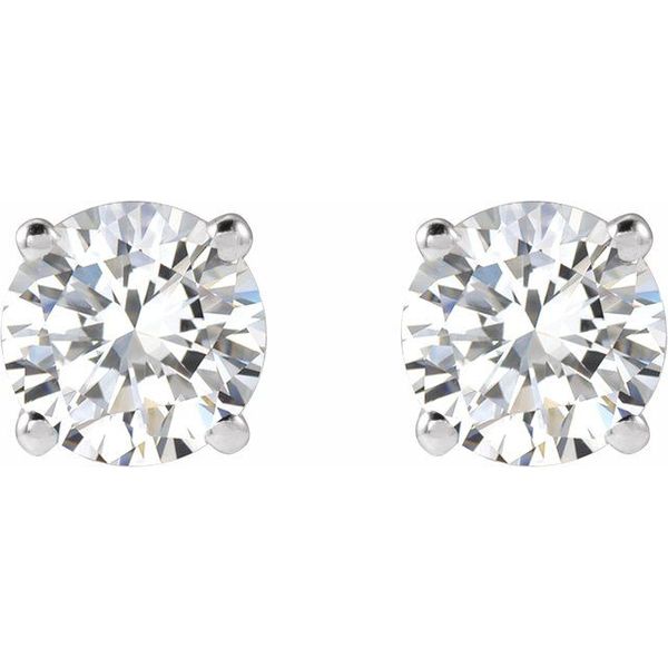 Round 4-Prong Lightweight Stud Earrings Image 2 Ellsworth Jewelers Ellsworth, ME
