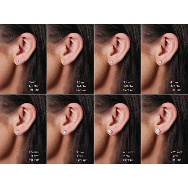 Round 4-Prong Lightweight Stud Earrings Image 3 Ellsworth Jewelers Ellsworth, ME