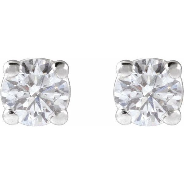 Round 4-Prong Lightweight Stud Earrings Image 2 D&M Jewelers Green Bay, WI