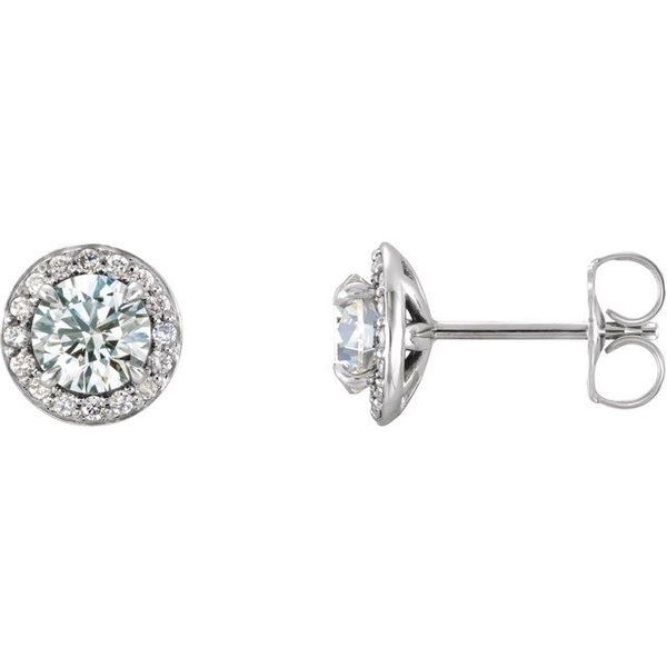 Charles & Colvard Moissanite® & Natural Diamond Earrings D&M Jewelers Green Bay, WI