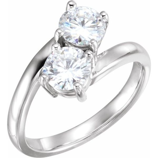 Charles & Colvard Moissanite® Two-Stone Ring Designer Jewelers Westborough, MA