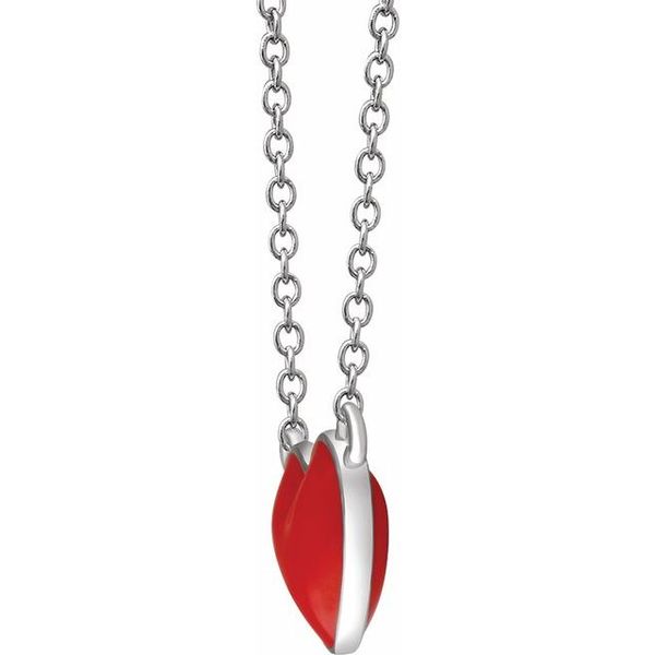 Red Enamel Heart Necklace Image 2 James & Williams Jewelers Berwyn, IL