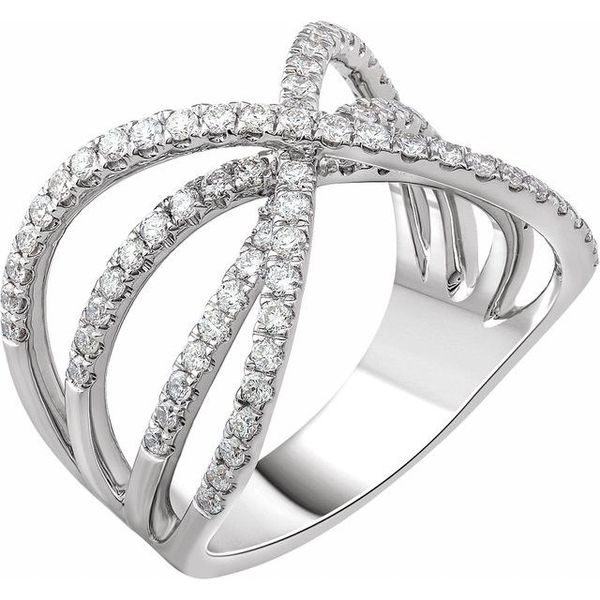 Criss Cross Diamond Ring (PURE SILVER WITH HALLMARKING) – www.zewar.co