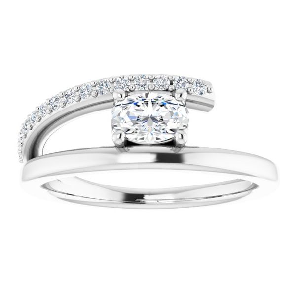 Charles & Colvard Moissanite® & Natural Diamond Bypass Ring Image 3 Nick T. Arnold Jewelers Owensboro, KY