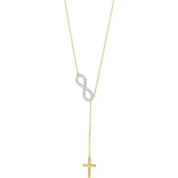 Infinity cross store lariat necklace