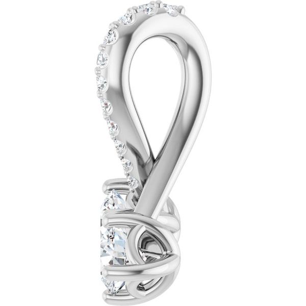 Charles & Colvard Moissanite® & Natural Diamond Pendant Image 5 Diny's Jewelers Middleton, WI