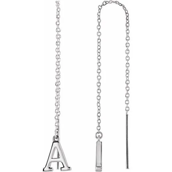 Single Initial Chain Earrings