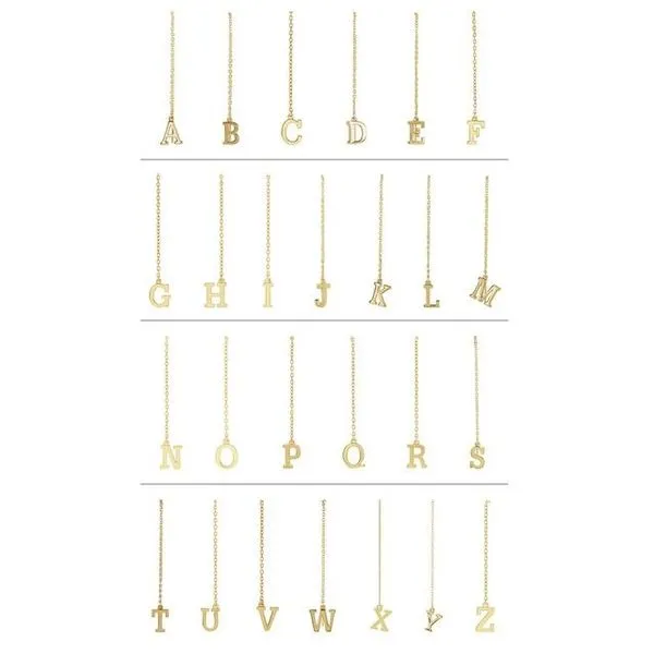 Single Initial Chain Earrings
