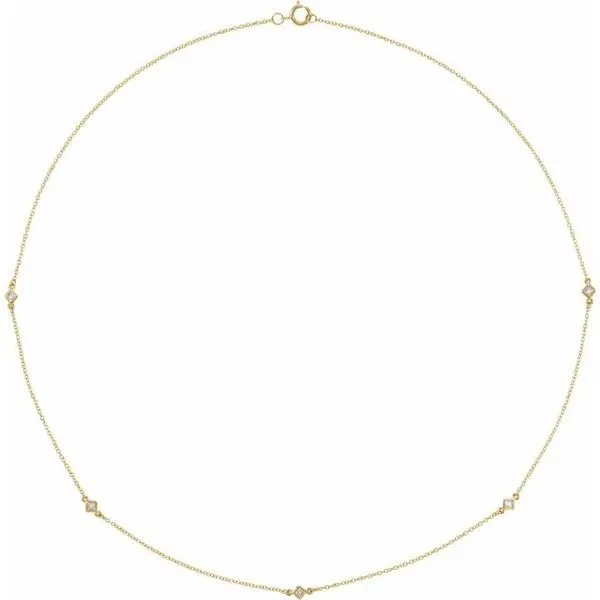 BezelSet Station Necklace 653622612P 14KY Atlanta Pickens Jewelers, Inc. Atlanta, GA