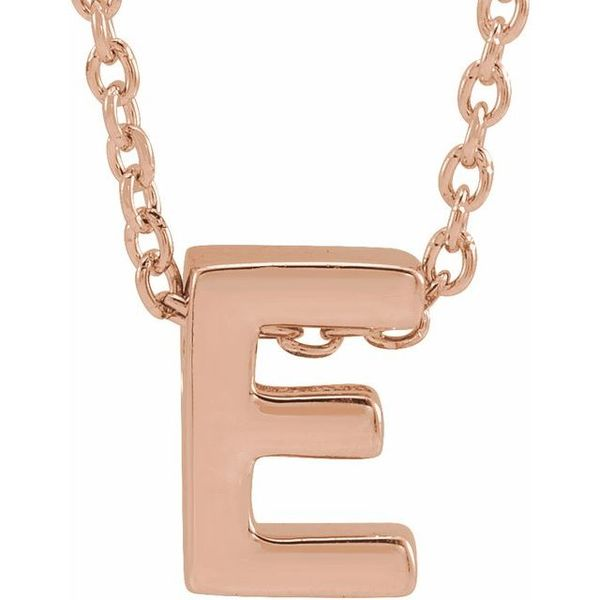 Block Letter Necklace 10K Yellow Gold 18